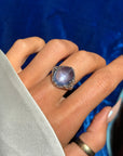 WHEN I MISS YOU I LOOK FOR THE BRIGHTEST STAR IN THE SKY AND THERE YOU ARE // DREAMY ART DECO STAR SAPPHIRE RING