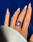 WHEN I MISS YOU I LOOK FOR THE BRIGHTEST STAR IN THE SKY AND THERE YOU ARE // DREAMY ART DECO STAR SAPPHIRE RING