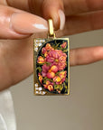 A GARDEN OF DELIGHTS FOR YOU AND ME ENAMEL PENDANT