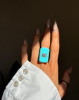 THESE SKIES, THEY CRACK YOU WIDE OPEN // DIAMOND AND TURQUOISE RING