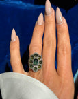 THE WAY YOUR GREEN EYES KEEP SECRETS // ANTIQUE SILVER AND TOURMALINE RING
