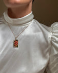 A GARDEN OF DELIGHTS FOR YOU AND ME ENAMEL PENDANT