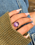 IT WAS MAJESTIC IN THE PURPLE HAZE OF IT ALL // VICTORIAN ERA AMETHYST AND DIAMOND RING