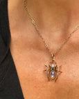 SHE WOVE A WEB THAT I WANTED TO BE CAUGHT INSIDE OF // BEAUTIFUL LARGE MOONSTONE SPIDER PENDANT