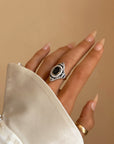 I AM A BRILLIANT SUPERNOVA // BEAUTIFUL DIAMOND AND SAPPHIRE DINNER RING