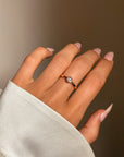 OF SHOOTING STARS ACROSS THE NIGHT SKY // 18K GOLD BEZEL SET DIAMOND RING