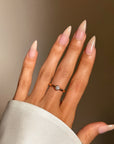 OF SHOOTING STARS ACROSS THE NIGHT SKY // 18K GOLD BEZEL SET DIAMOND RING