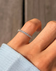 SMALL BUT MIGHTY IS A PINKY RINGED IN DIAMONDS // DIAMOND ETERNITY BAND SZ 4