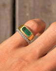 SMALL BUT MIGHTY IS A PINKY RINGED IN DIAMONDS // DIAMOND ETERNITY BAND SZ 4