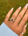 AT THE CENTER OF MYSELF I ENCOUNTERED DARKNESS AND I LOVED IT TO LIGHT // VINTAGE 1970's SAPPHIRE AND DIAMOND RING