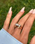 TIE ME UP IN RIBBONS OF GOLD // RETRO DIAMOND BOW TANK RING