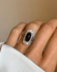 FRENCH EDWARDIAN DEEP BLUE SAPPHIRE CAB RING