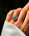 LET IT FLOW, BABY AND IT ALL COMES BACK TO YOU TEN FOLD // MID CENTURY DIAMOND COCKTAIL RING