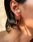 I LIKE THE WAY YOU BLUSH WHEN YOU GET NERVOUS // RUBY AND GOLD BEADED HOOPS