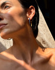COME WITH ME TO THE SOFT PLACES WHERE THE RIVER FLOWS // SAPPHIRE AND GOLD BEADED HOOPS