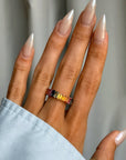 YOU CANNOT ERASE THE COLORS OF JOY // RAINBOW SAPPHIRE ETERNITY BAND