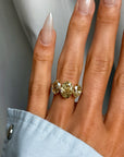 I JUST COULDN'T IMAGINE A COLORLESS DIAMOND WHEN PRESENTED THE OPTION TO STARE AT THE SUNSETS // FANCY COLORED THREE STONE RING