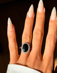 WHO'S THE FAIREST OF THEM ALL // ANTIQUE OVAL SAPPHIRE AND DIAMOND RING
