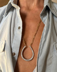 I FILL UP AGAIN AND AGAIN AND AGAIN AND HOLD THAT LUCK CLOSE TO ME // XXL DIAMOND HORSESHOE NECKLACE