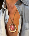 I AM SAFE, I AM POWERFUL, I AM LOVE // 1970's RHODOCHROSITE HEALING NECKLACE
