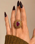 OF RIPE RED PRICKLY PEARS AND HOT DESERT SUN // 13.04ct RUBY STATEMENT RING