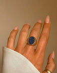 I CARRY STRENGTH AND VIGILANCE AND WITH IT I MOVE MOUNTAINS // LAPIS INTAGLIO TIFFANY & CO SIGNET