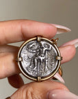 OF HERCULES AND LIONS AND THE QUEST FOR A FATHER'S APPROVAL // ANCIENT GREEK COIN WITH ANTIQUE FRENCH CLIP