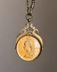 JUST THINK OF THE QUEEN // 1887 VICTORIAN COIN PENDANT