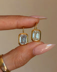 SISTERS NOT TWINS // 6.01ct EMERALD CUT DIAMOND DROP EARRINGS