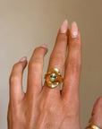 OF SPINNING SOFTLY THROUGH THE MOUNTAINS AND THE VALLEYS // VINTAGE EMERALD AND DIAMOND RING