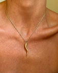 NO MALOCCIO ON ME // SOLID GOLD EVIL EYE FLORENTINE CHARM