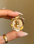 I'VE GOT AN ANGEL ON MY SHOULDER AND THE DEVIL ON THE OTHER, TAKE THEM FOR A SPIN // 1940'S SPINNER PENDANT
