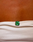 RIDE ON OVER HERE INTO GREENER PASTURES, BABY // HAND CARVED EMERAD HORSE CAMEO TIE PIN
