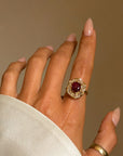 I WATCHED HER DANCE AND MY HEART FELT LIKE THE RIPEST OF APPLES // VINTAGE NO HEAT RUBY BALLERINA RING