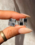 I'LL ROLL THE DICE AND GET LUCKY, ANYTIME // VINTAGE CARRE CUT DIAMOND EARRINGS