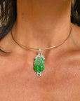 MY WISH FOR YOU IS FORTUNE, IS LOVE, IS HOPE AND EVERLASTING GREEN GARDENS // ANTIQUE BURMA FEI CUI JADEITE AND DIAMOND PENDANT