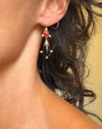 OH BUT I FIND SO MUCH ROMANCE IN YOUR WICKEDNESS // VICTORIAN ONYX AND CORAL AND DIAMOND DROP EARRINGS