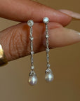 OF SOFTLY KISSING THE TEARS FROM YOUR EYES, PRECIOUS LIKE PEARLS // LOVELY ART DECO PEARL AND DIAMOND EARRINGS