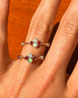 OF RAINBOWS AND THE SCENT OF WET ROSES FROM THE SUMMER RAIN // OPAL AND RUBY RINGS