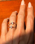 OF RAINBOWS AND THE SCENT OF WET ROSES FROM THE SUMMER RAIN // OPAL AND RUBY RINGS