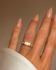 SHE'S A TRIPLE HEX KIND OF THREAT // HEAVY 18K GOLD HEX DIAMOND BAND