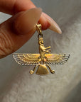 UNDERNEATH THE WINGS OF THE GODDESS, I AM UNTOUCHABLE // VINTAGE ISIS PENDANT IN 18K GOLD