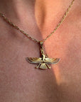 UNDERNEATH THE WINGS OF THE GODDESS, I AM UNTOUCHABLE // VINTAGE ISIS PENDANT IN 18K GOLD