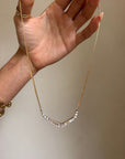 OF KISSING BREATHLESSLY UNDERNEATH THE WATERFALL // 80's BAGUETTE DIAMOND NECKLACE