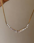 OF KISSING BREATHLESSLY UNDERNEATH THE WATERFALL // 80's BAGUETTE DIAMOND NECKLACE