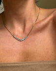 OF KISSING BREATHLESSLY UNDERNEATH THE WATERFALL // 80's BAGUETTE DIAMOND NECKLACE