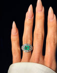CROWN ME WITH FLOWERS AND BOUGHS // MIDCENTURY EMERALD AND DIAMOND RING