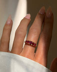 THERE IS A FIRE IN MY HEART AND I'LL KEEP IT BURNING ABOVE ALL ELSE // VICTORIAN RUBY FIVE STONE RING
