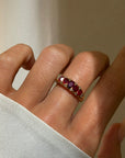 THERE IS A FIRE IN MY HEART AND I'LL KEEP IT BURNING ABOVE ALL ELSE // VICTORIAN RUBY FIVE STONE RING