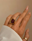 AT THE PEAK OF YOUR HEART THERE ARE STARS BURSTING THROUGH SPACE // 16CT NATURAL NO HEAT MOZAMBIQUE STAR RUBY RING IN 22K GOLD